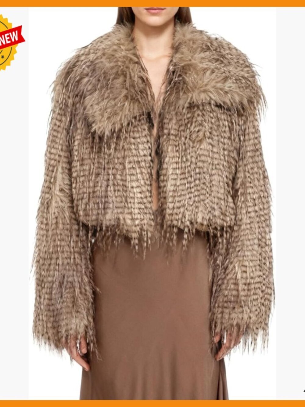 Long Faux Fur Cropped Cardigan Jacket Open Front Winter Coat Slim Fit